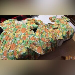 Mommy & me Tropical Fruit Print dresses